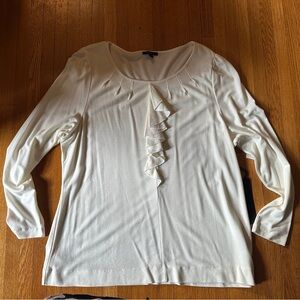 Y2K Semantics White Ruffle Blouse, Size 1X, NWT